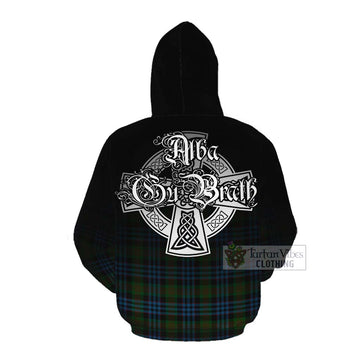 Newlands Tartan Cotton Hoodie Featuring Alba Gu Brath Family Crest Celtic Inspired