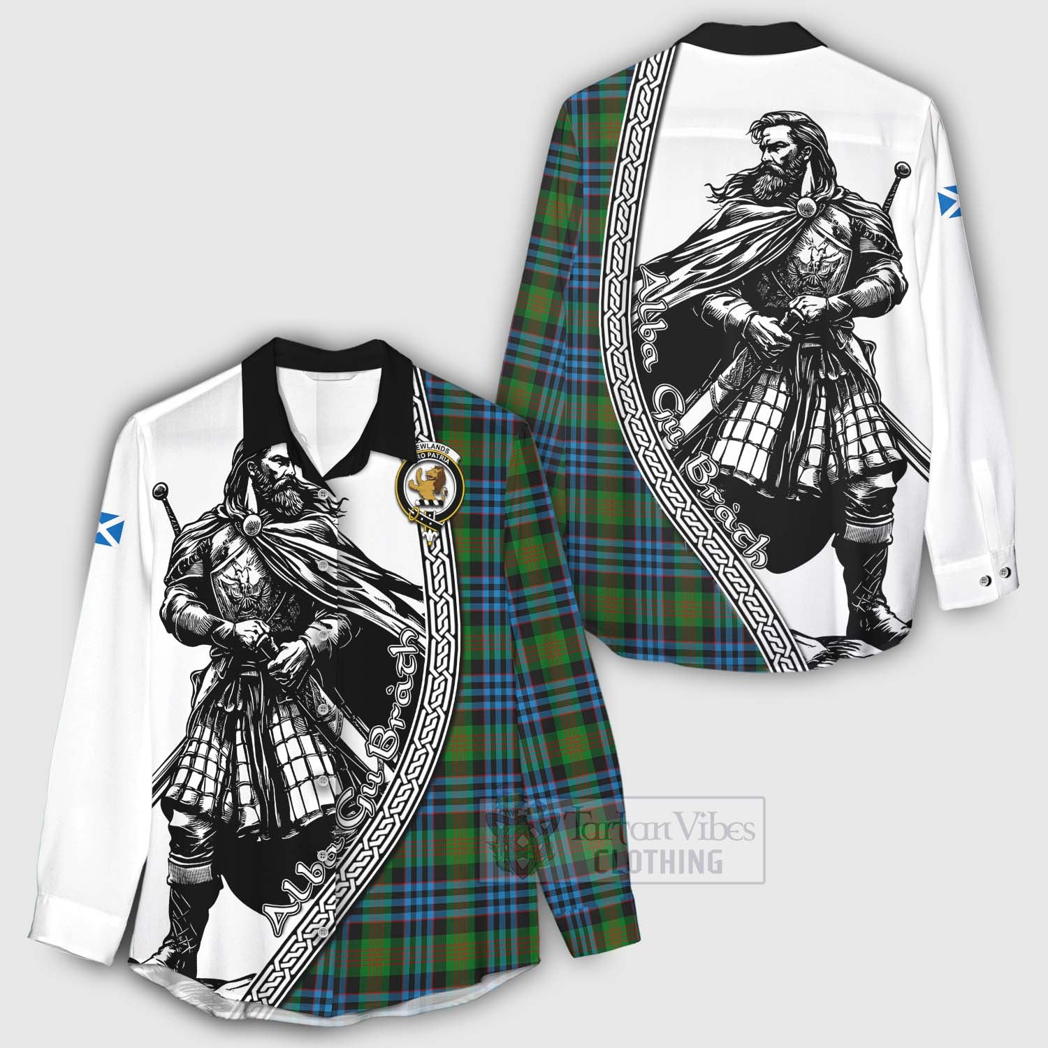 Tartan Vibes Clothing Newlands Tartan Clan Crest Women's Casual Shirt with Highlander Warrior Celtic Style