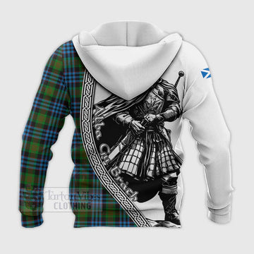 Newlands Tartan Clan Crest Knitted Hoodie with Highlander Warrior Celtic Style