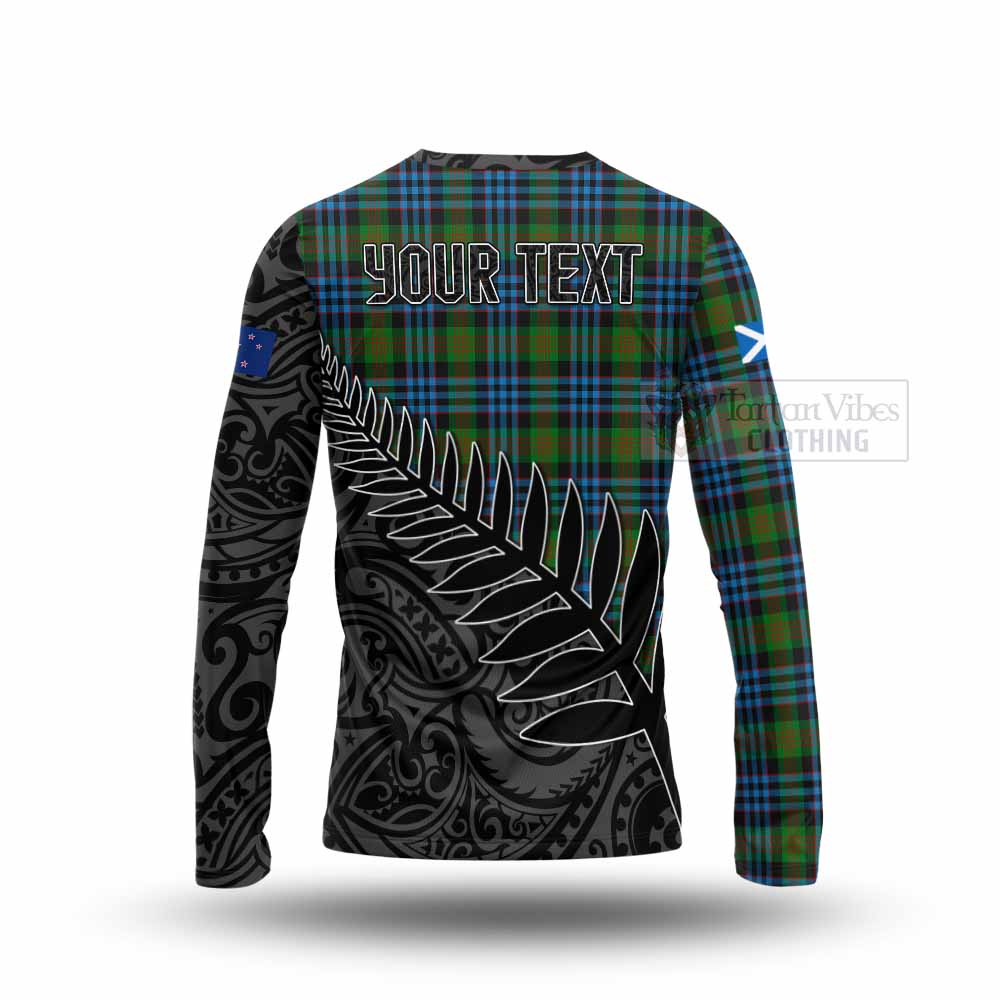 Tartan Vibes Clothing Newlands Crest Tartan Long Sleeve T-Shirt with New Zealand Silver Fern Half Style