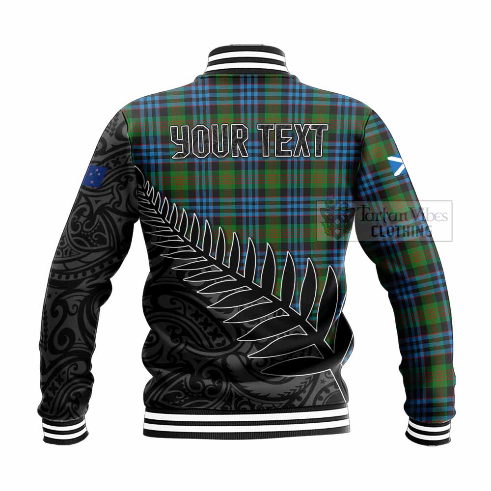 Tartan Vibes Clothing Newlands Crest Tartan Baseball Jacket with New Zealand Silver Fern Half Style