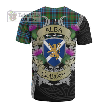 Newlands Tartan Family Crest Cotton T-shirt Lion Rampant Royal Thistle Shield Celtic Inspired - Tartan Vibes Clothing