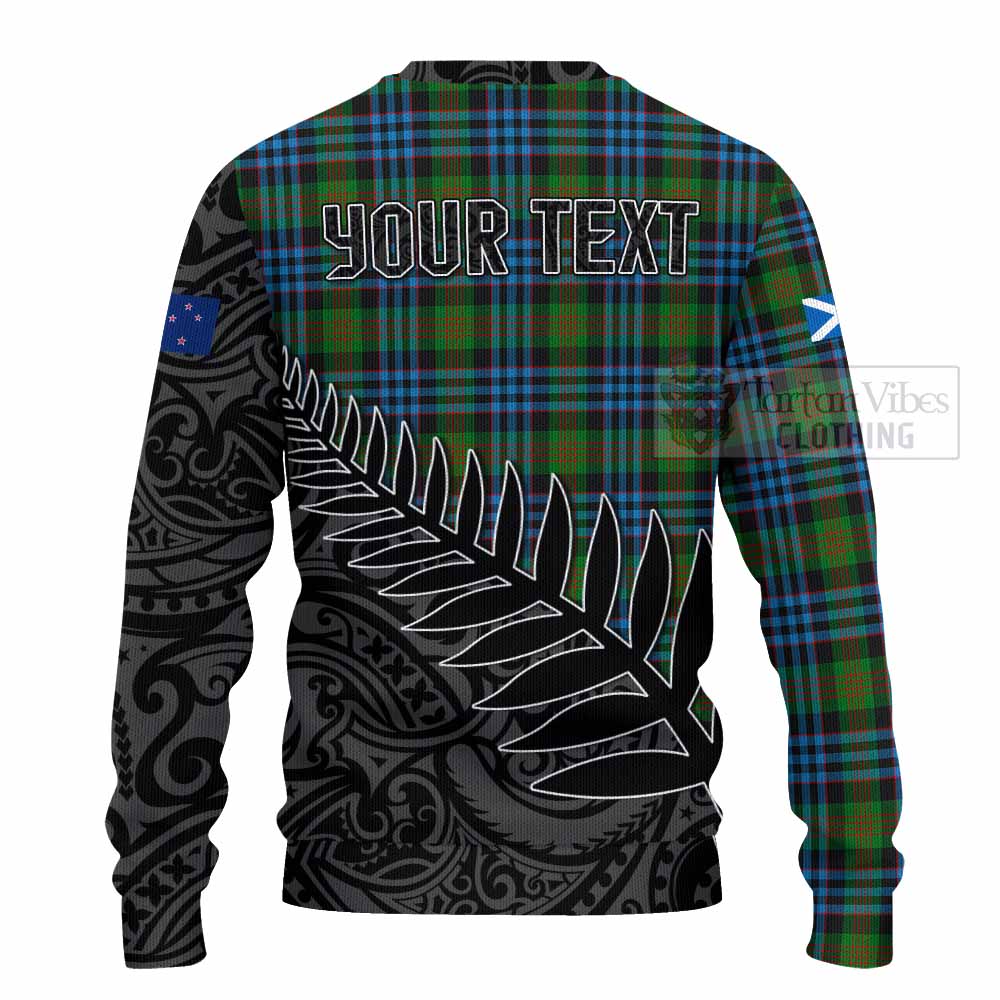 Tartan Vibes Clothing Newlands Crest Tartan Knitted Sweater with New Zealand Silver Fern Half Style