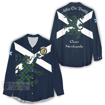 Newlands Tartan Lion Rampant Women's Casual Shirt Proudly Display Your Heritage with Alba Gu Brath and Clan Name