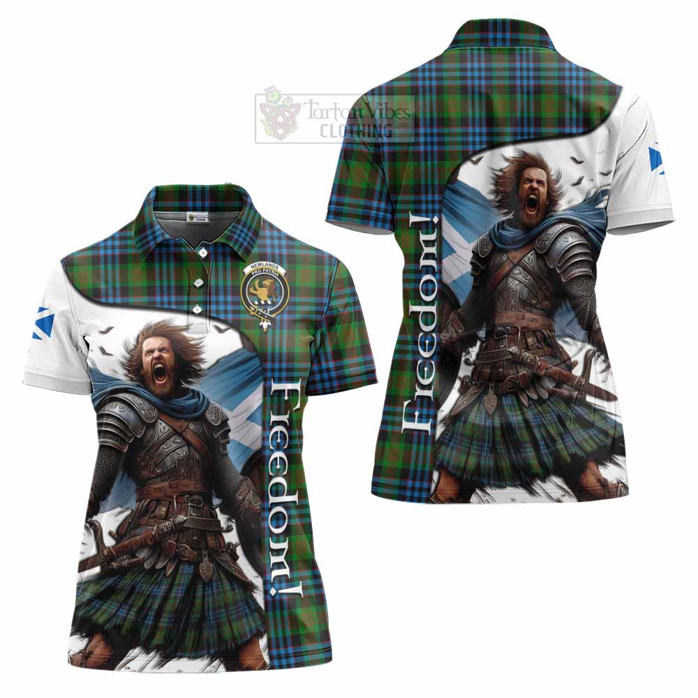 Tartan Vibes Clothing Newlands Crest Tartan Women's Polo Shirt Inspired by the Freedom of Scottish Warrior