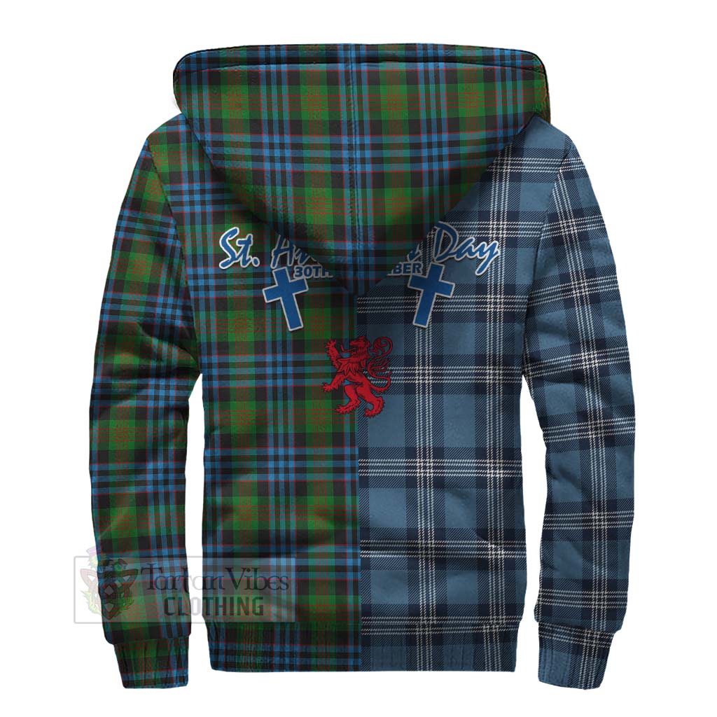 Tartan Vibes Clothing Newlands Tartan Sherpa Hoodie Happy St. Andrew's Day Half Tartan Style