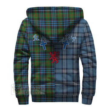 Newlands Tartan Sherpa Hoodie Happy St. Andrew's Day Half Tartan Style