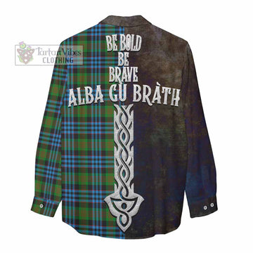 Newlands Tartan Family Crest Women's Casual Shirt Alba Gu Brath Be Brave Lion Ancient Style - Tartan Vibes Clothing