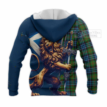 Newlands Tartan Family Crest Knitted Hoodie with Scottish Majestic Lion