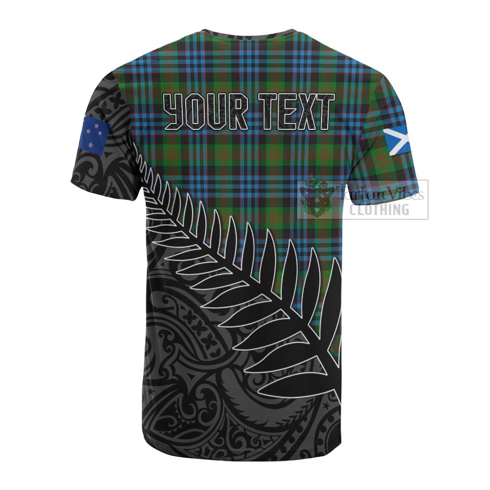 Tartan Vibes Clothing Newlands Crest Tartan Cotton T-shirt with New Zealand Silver Fern Half Style