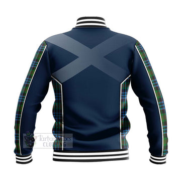 Newlands Tartan Baseball Jacket with Family Crest and Scottish Thistle Vibes Sport Style