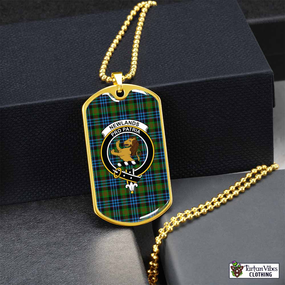 Tartan Vibes Clothing Newlands Tartan Dog Tag Necklace with Family Crest