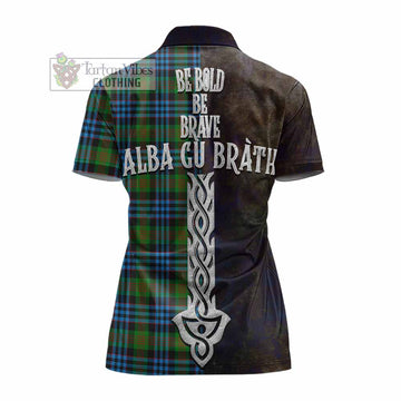 Newlands Tartan Family Crest Women's Polo Shirt Alba Gu Brath Be Brave Lion Ancient Style - Tartan Vibes Clothing