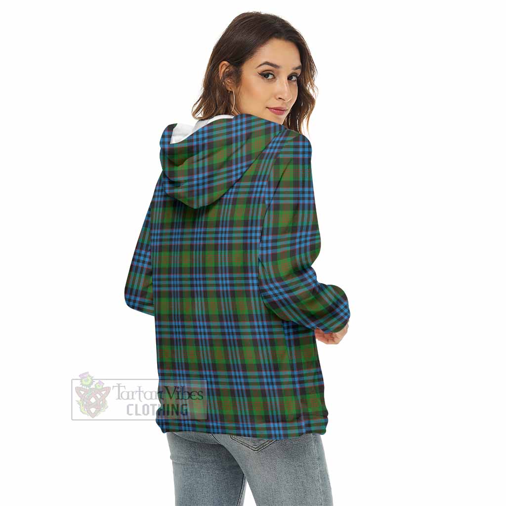 Tartan Vibes Clothing Newlands Tartan Women's Borg  Half Zip Fleece Hoodie