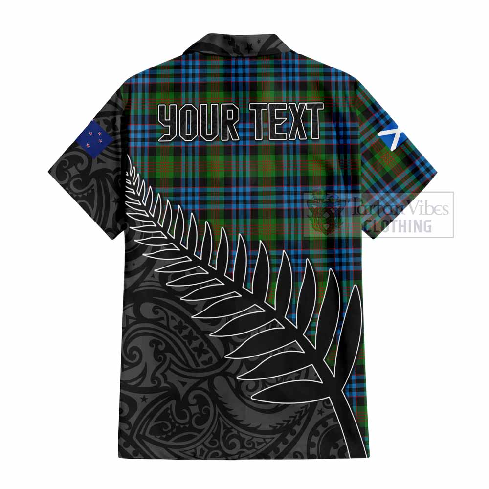 Tartan Vibes Clothing Newlands Crest Tartan Short Sleeve Button Shirt with New Zealand Silver Fern Half Style