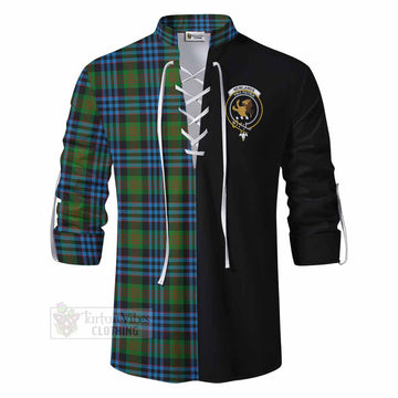 Newlands Tartan Ghillie Kilt Shirt with Family Crest and Half Of Me Style