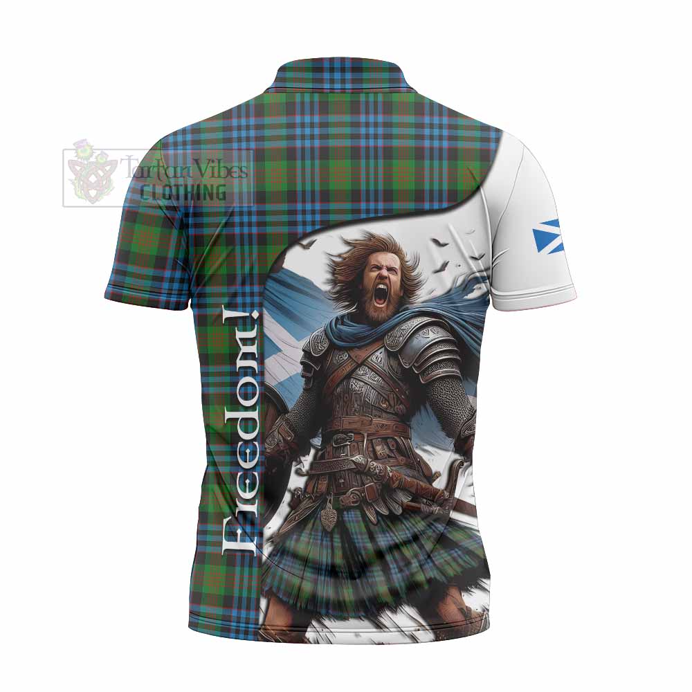 Tartan Vibes Clothing Newlands Crest Tartan Zipper Polo Shirt Inspired by the Freedom of Scottish Warrior