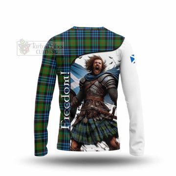 Newlands Crest Tartan Long Sleeve T-Shirt Inspired by the Freedom of Scottish Warrior - Tartan Vibes Clothing
