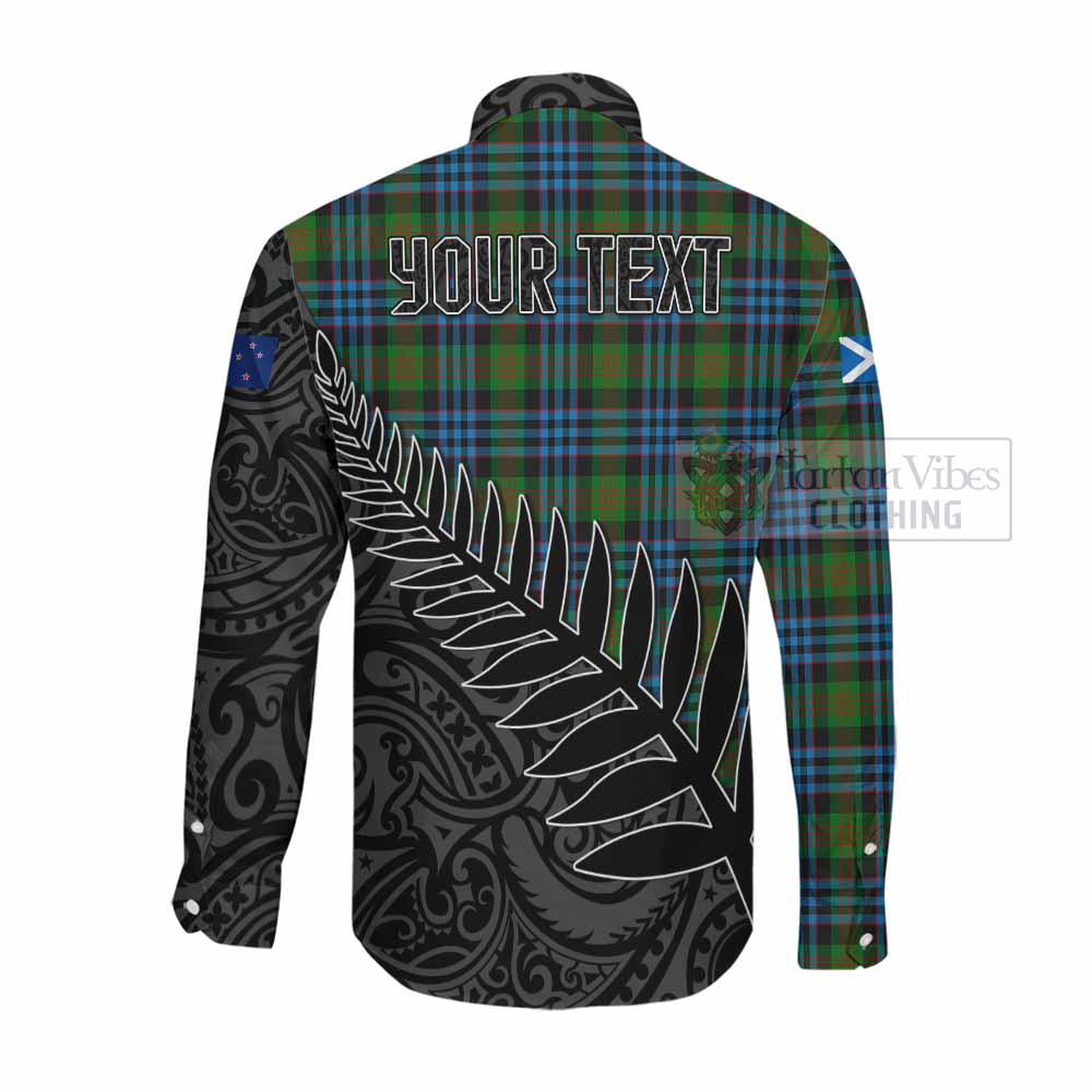 Tartan Vibes Clothing Newlands Crest Tartan Long Sleeve Button Shirt with New Zealand Silver Fern Half Style