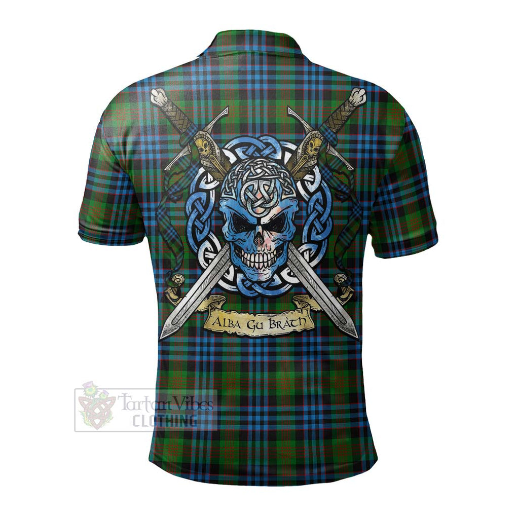 Tartan Vibes Clothing Newlands Tartan Polo Shirt with Family Crest Celtic Skull Style