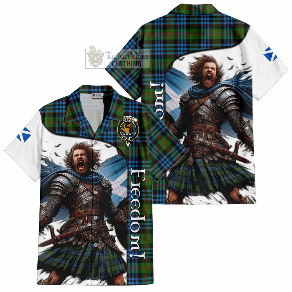 Tartan Vibes Clothing Newlands Crest Tartan Short Sleeve Button Shirt Inspired by the Freedom of Scottish Warrior