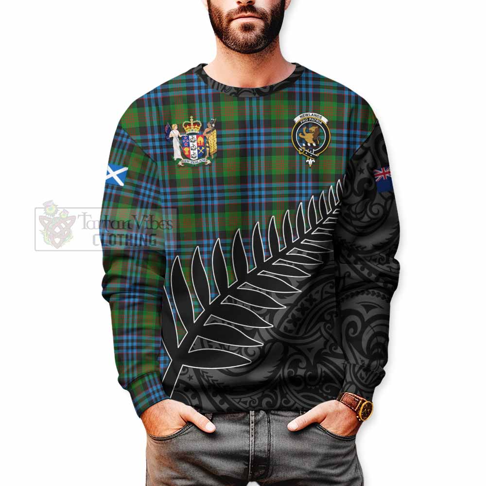 Tartan Vibes Clothing Newlands Crest Tartan Sweatshirt with New Zealand Silver Fern Half Style