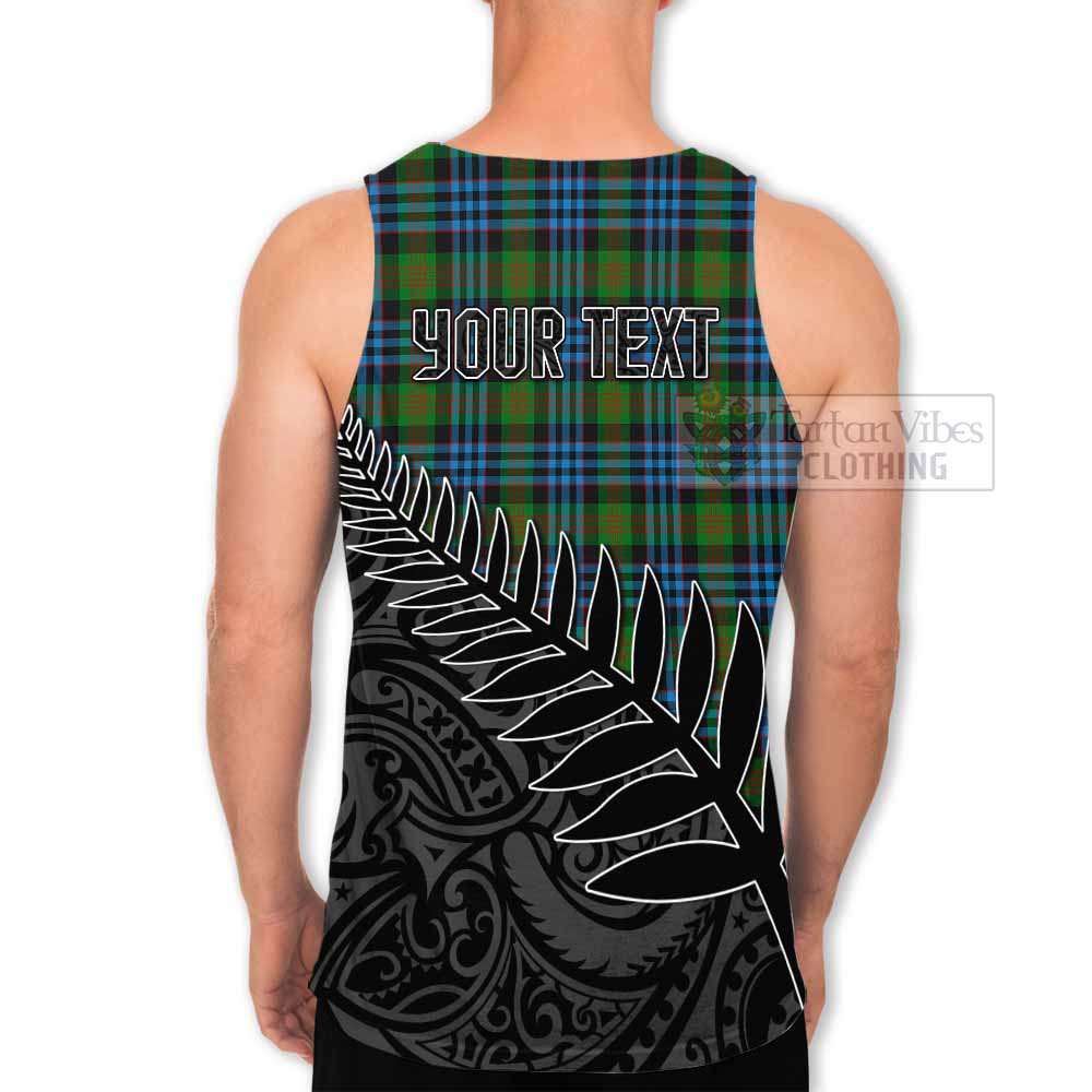 Tartan Vibes Clothing Newlands Crest Tartan Men's Tank Top with New Zealand Silver Fern Half Style