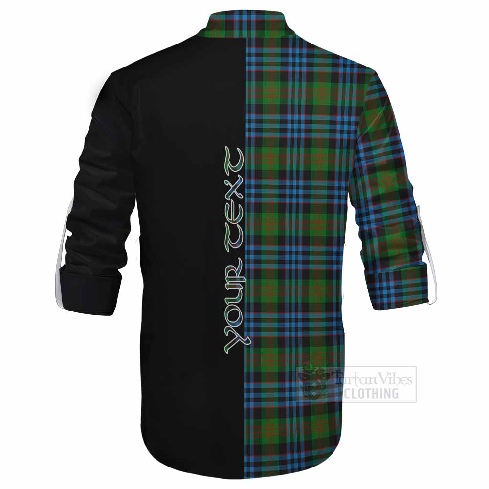 Tartan Vibes Clothing Newlands Tartan Ghillie Kilt Shirt with Family Crest and Half Of Me Style