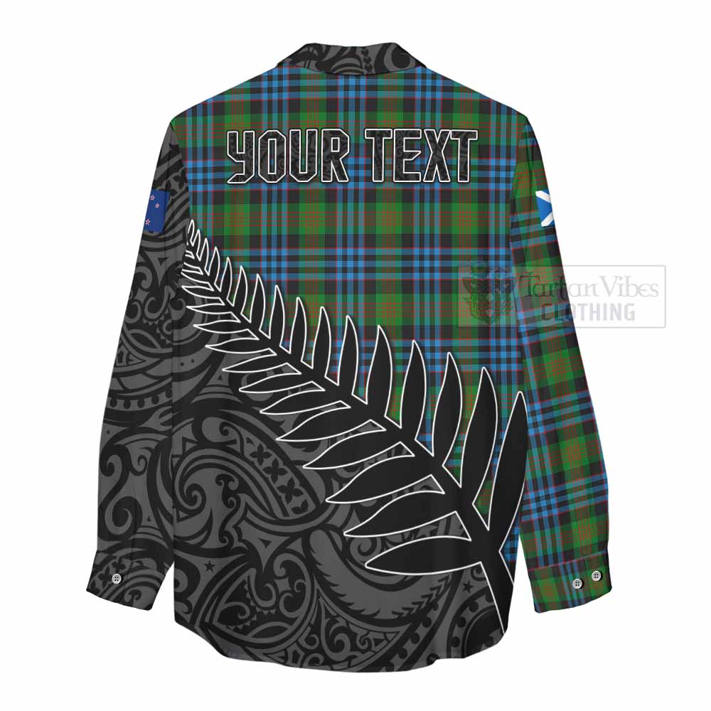 Tartan Vibes Clothing Newlands Crest Tartan Women's Casual Shirt with New Zealand Silver Fern Half Style