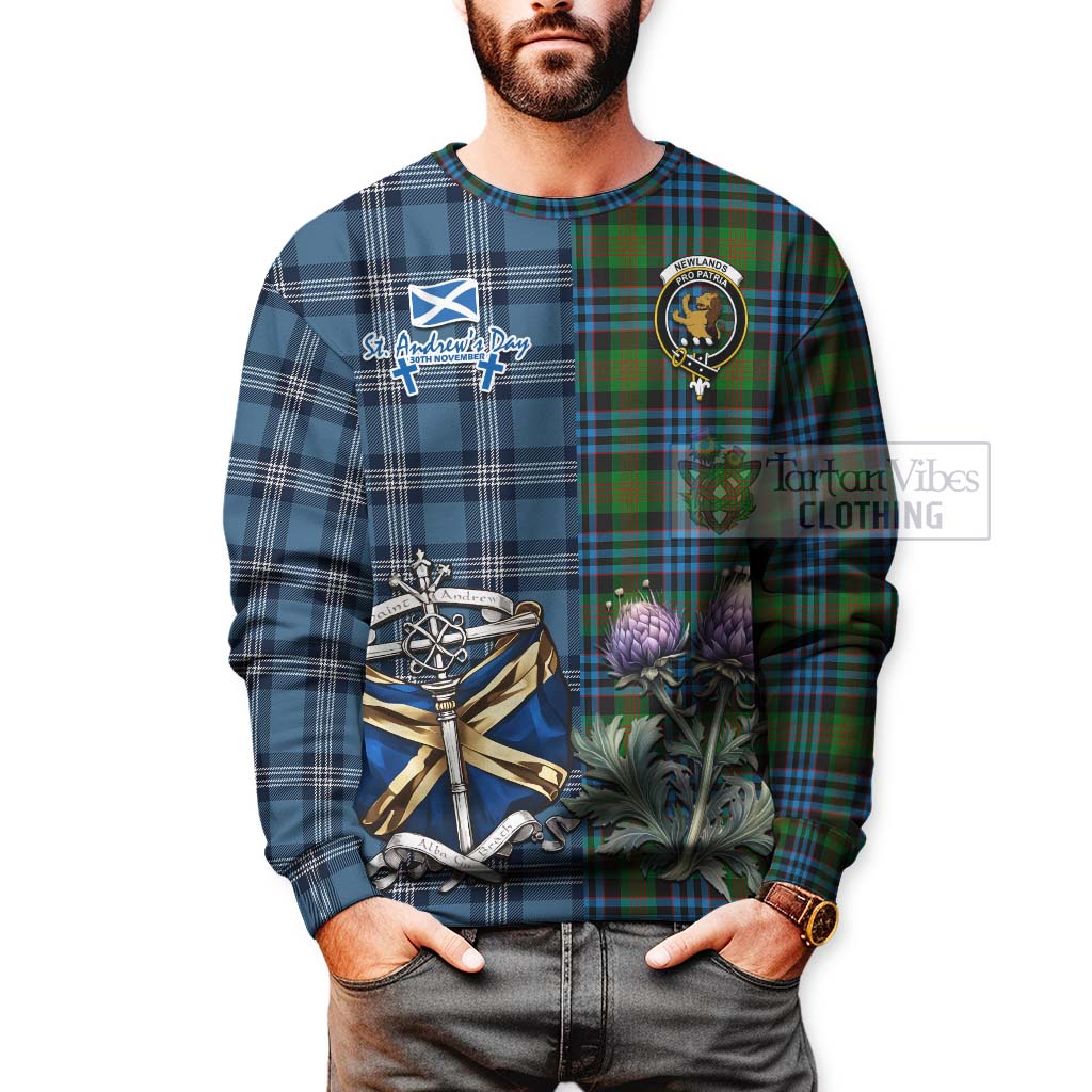 Tartan Vibes Clothing Newlands Tartan Sweatshirt Happy St. Andrew's Day Half Tartan Style