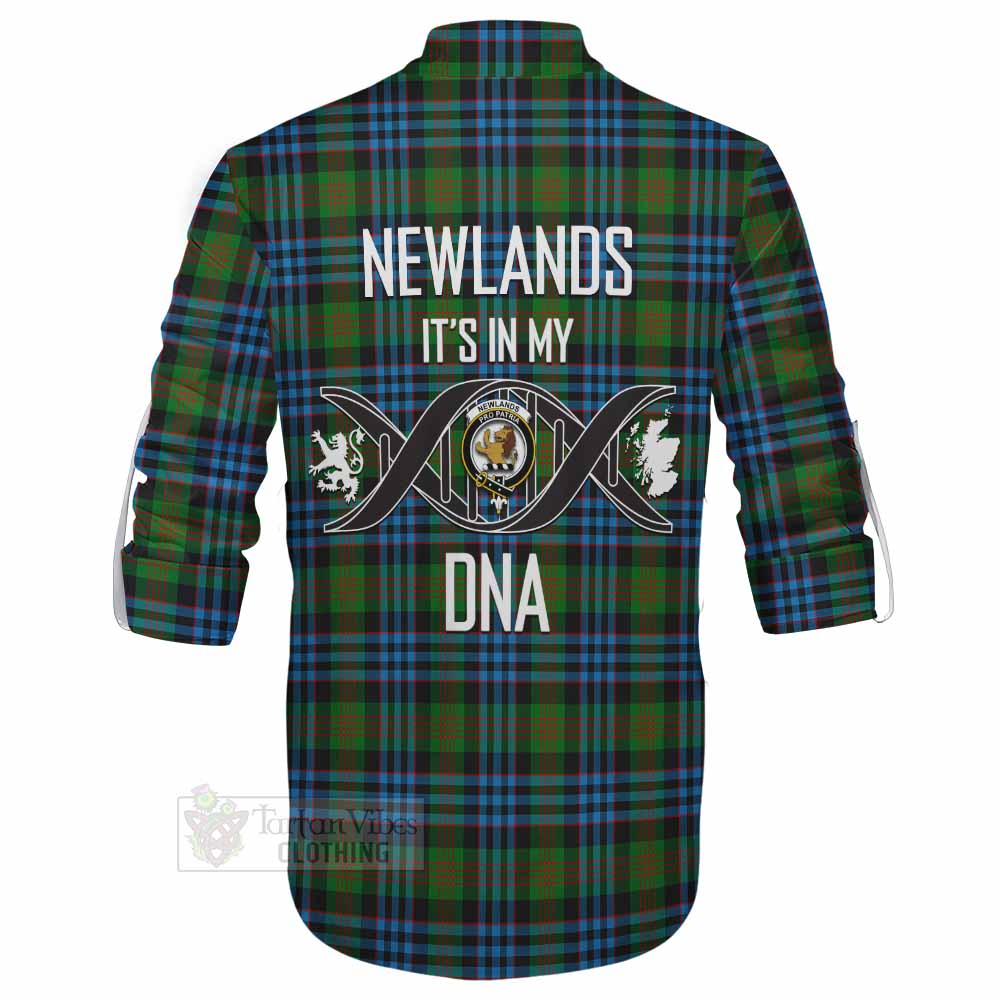 Tartan Vibes Clothing Newlands Tartan Ghillie Kilt Shirt with Family Crest DNA In Me Style