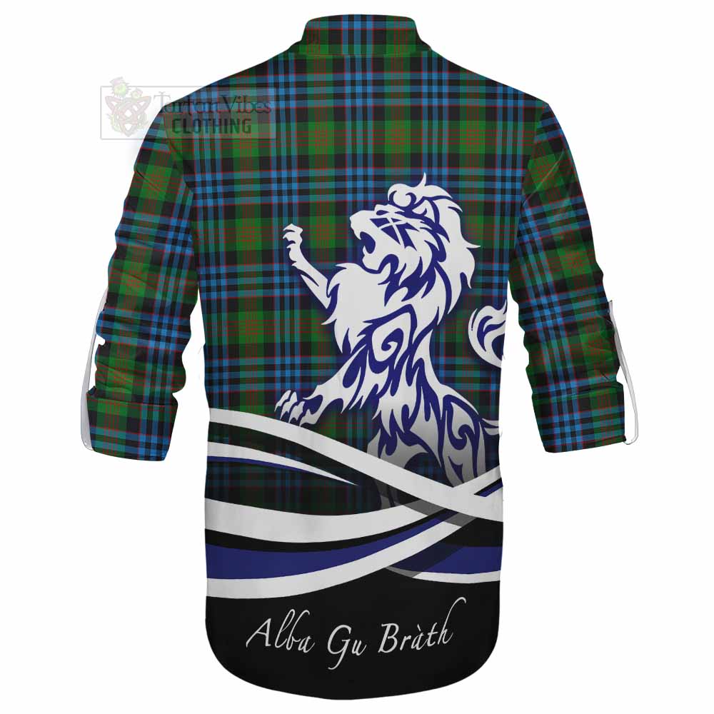 Tartan Vibes Clothing Newlands Tartan Ghillie Kilt Shirt with Alba Gu Brath Regal Lion Emblem