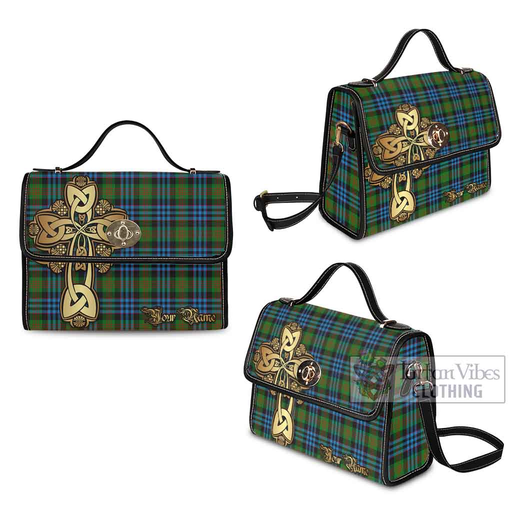 Newlands Tartan Waterproof Canvas Bag Golden Thistle Celtic Cross Style - Tartan Vibes Clothing