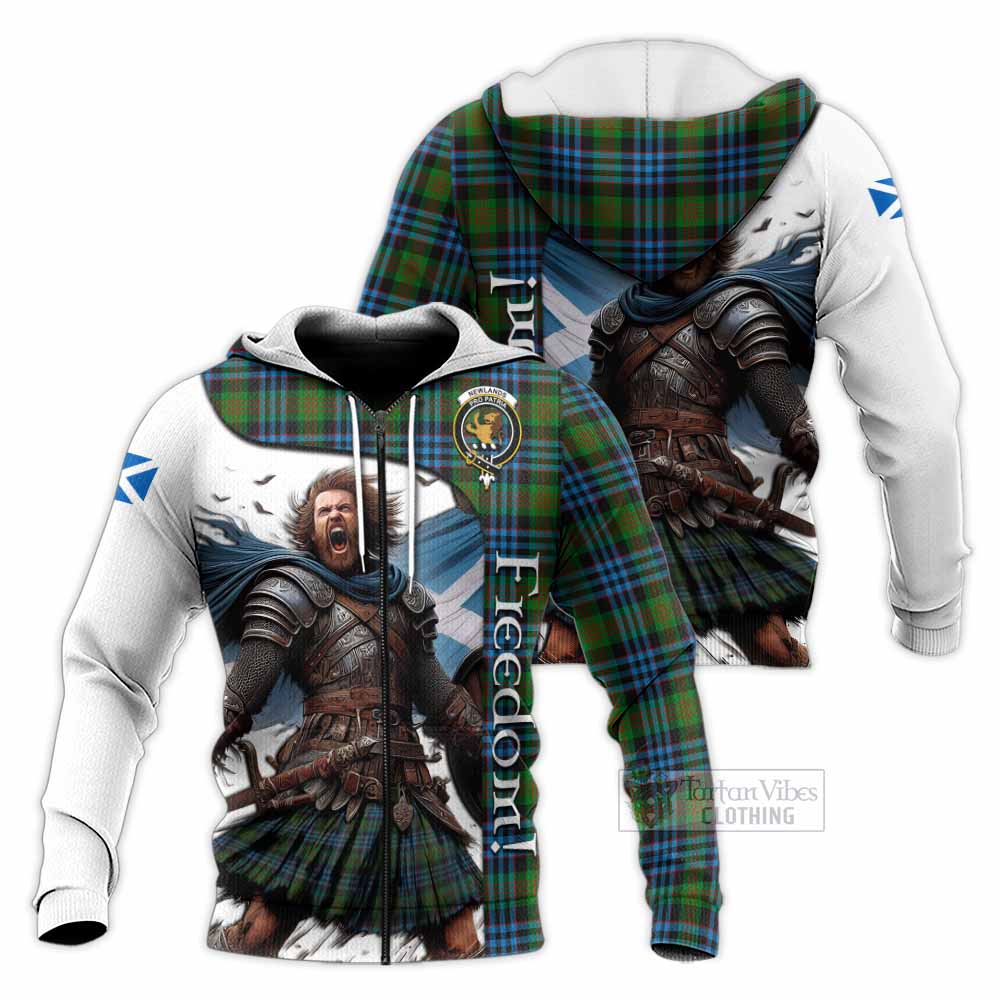 Tartan Vibes Clothing Newlands Crest Tartan Knitted Hoodie Inspired by the Freedom of Scottish Warrior