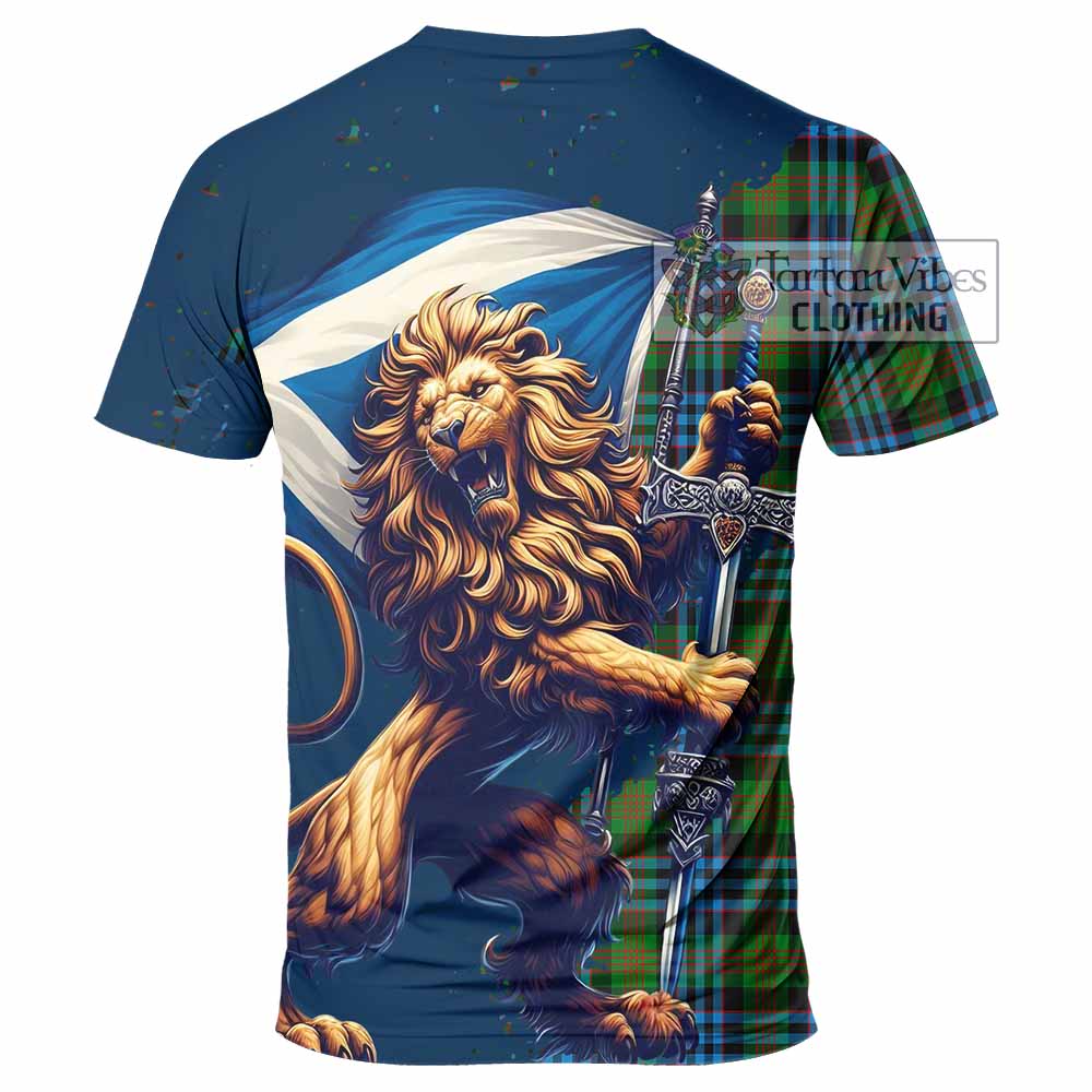 Tartan Vibes Clothing Newlands Tartan Family Crest T-Shirt with Scottish Majestic Lion