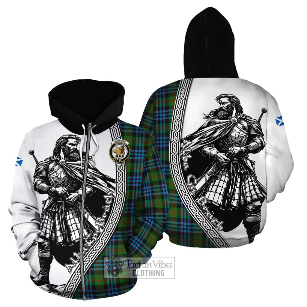 Tartan Vibes Clothing Newlands Tartan Clan Crest Cotton Hoodie with Highlander Warrior Celtic Style