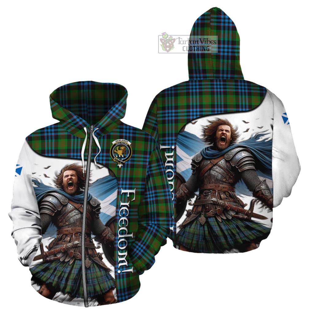 Tartan Vibes Clothing Newlands Crest Tartan Cotton Hoodie Inspired by the Freedom of Scottish Warrior