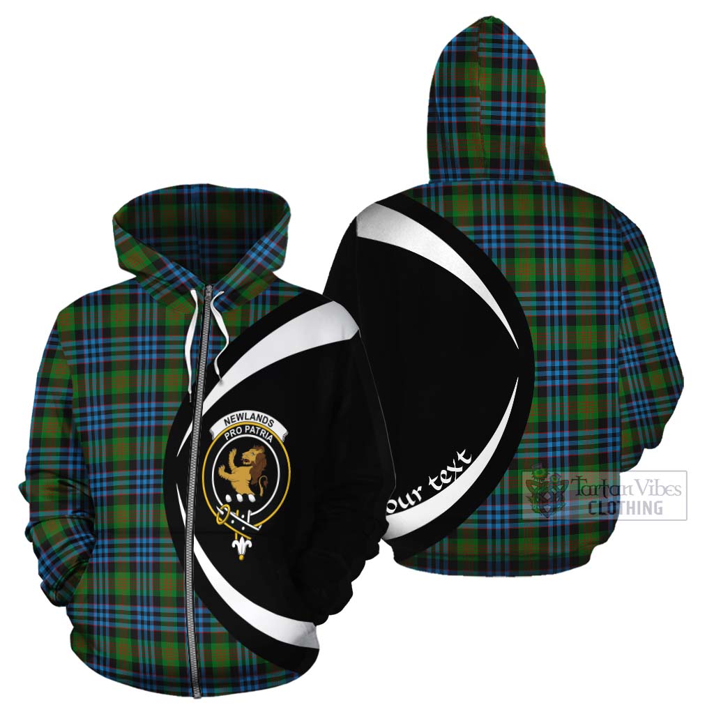 Tartan Vibes Clothing Newlands Tartan Cotton Hoodie with Family Crest Circle Style