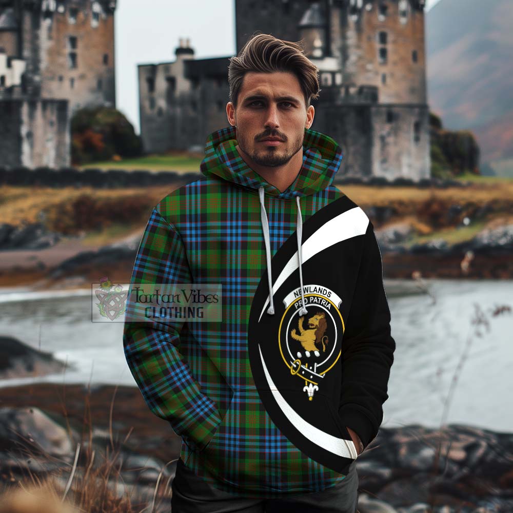 Tartan Vibes Clothing Newlands Tartan Cotton Hoodie with Family Crest Circle Style