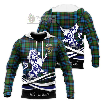 Newlands Tartan Knitted Hoodie with Alba Gu Brath Regal Lion Emblem