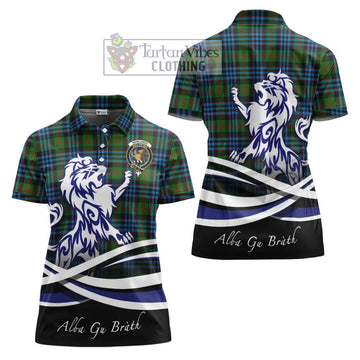 Newlands Tartan Women's Polo Shirt with Alba Gu Brath Regal Lion Emblem