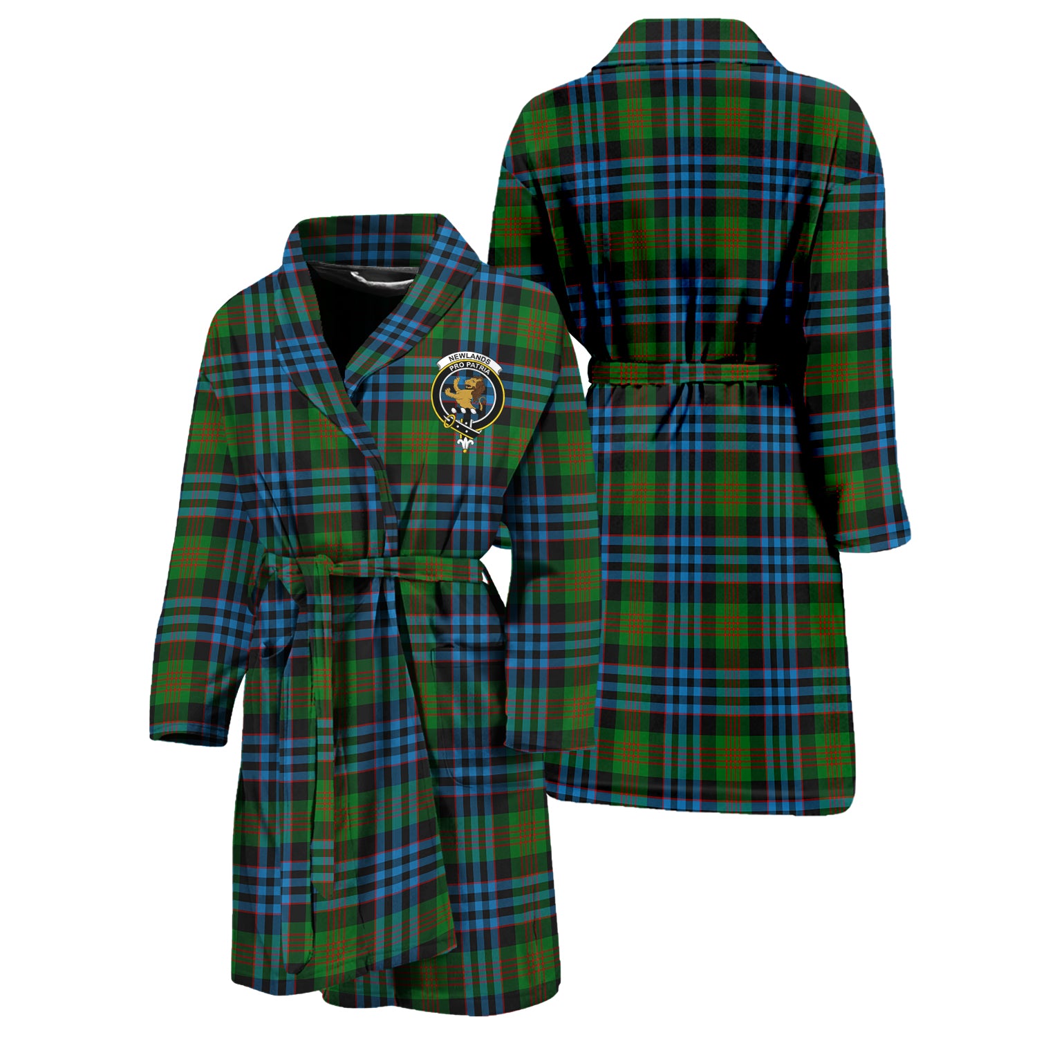 Newlands Tartan Bathrobe with Family Crest Unisex S - Tartan Vibes Clothing