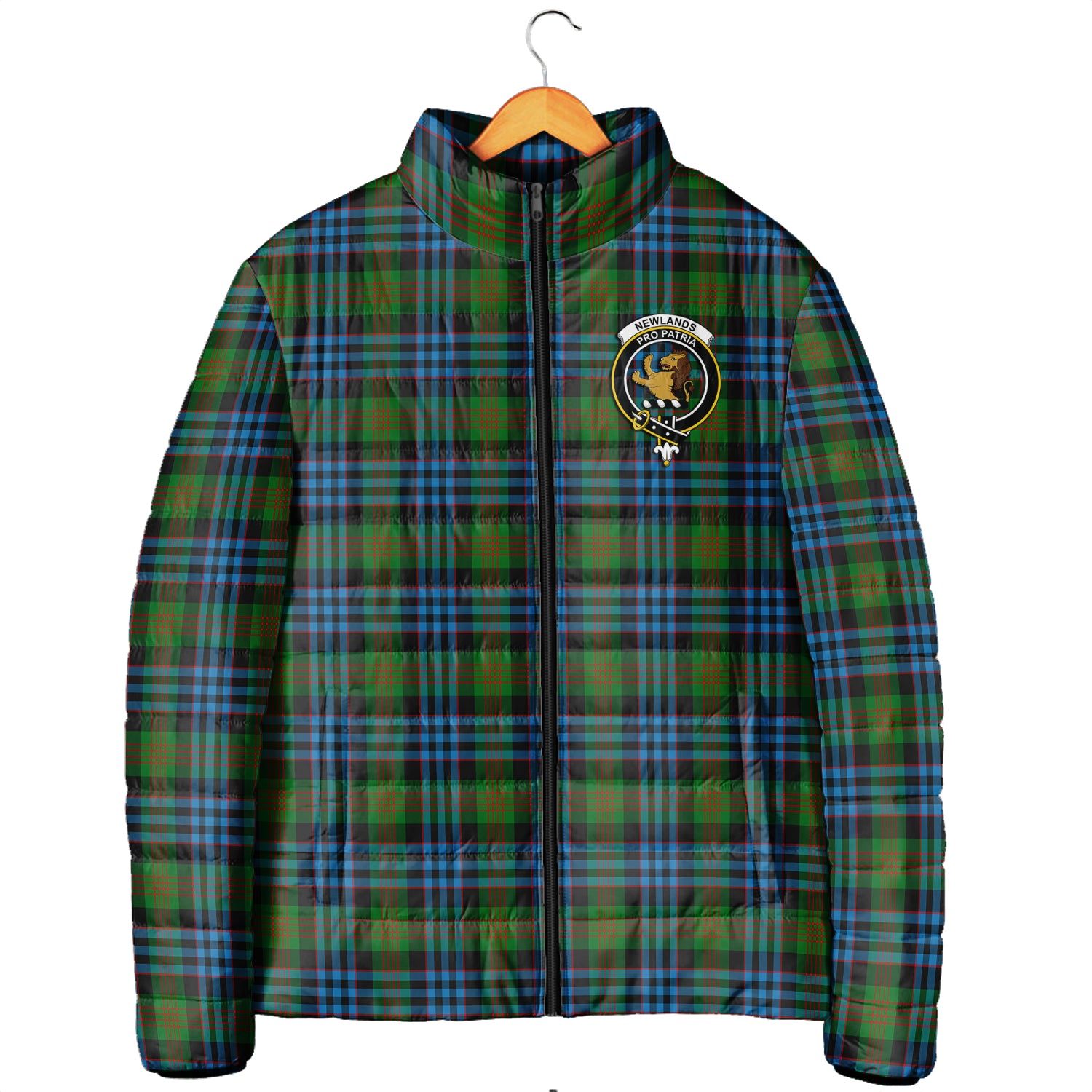 Newlands Tartan Padded Jacket with Family Crest Men's Padded Jacket - Tartan Vibes Clothing