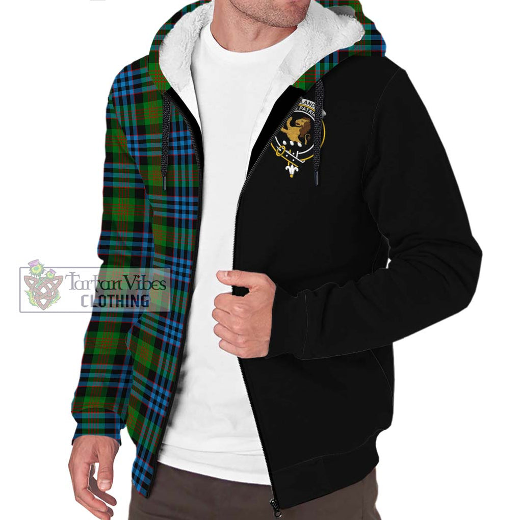 Newlands Tartan Sherpa Hoodie with Family Crest and Half Of Me Style Unisex S - Tartanvibesclothing Shop