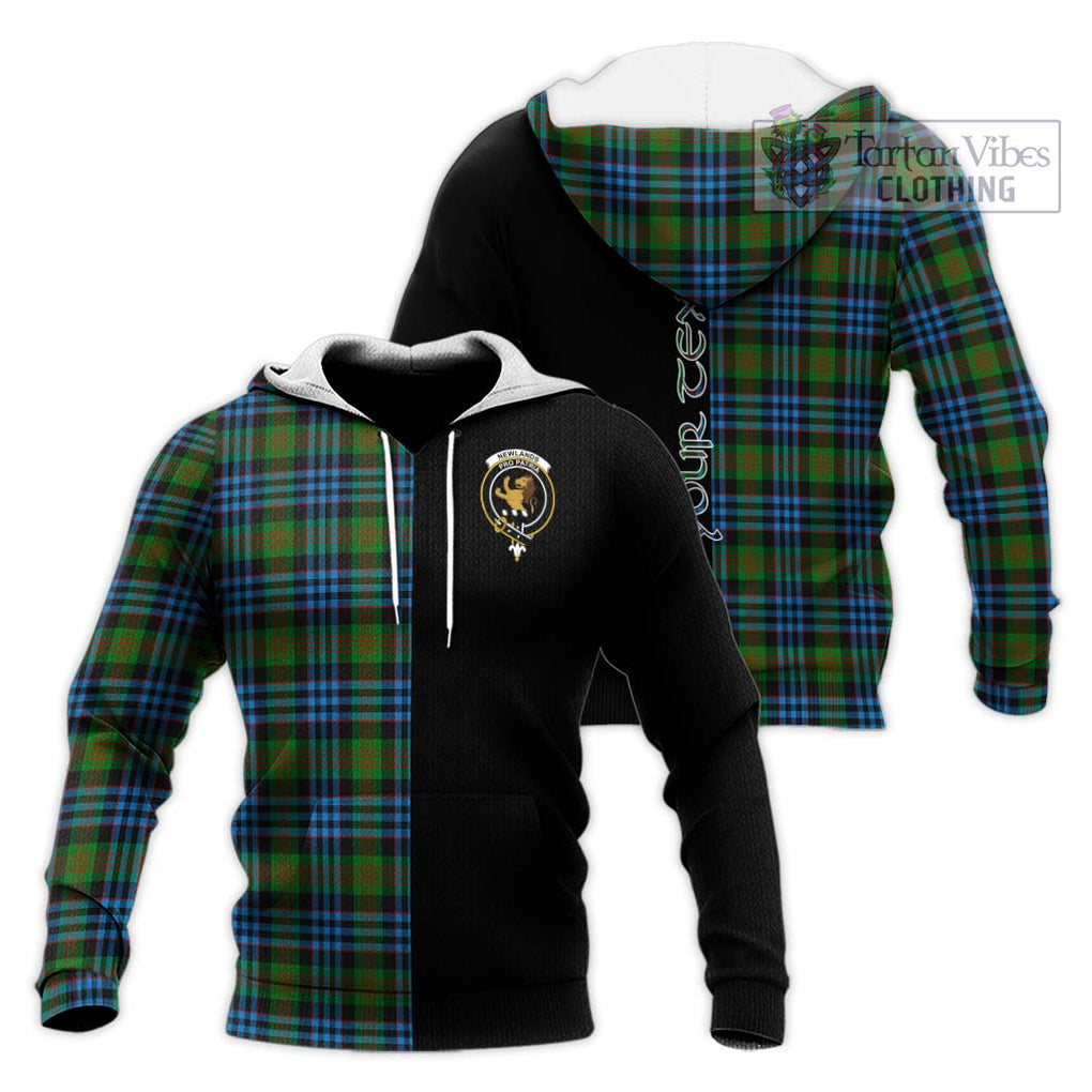 Newlands Tartan Knitted Hoodie with Family Crest and Half Of Me Style Unisex Knitted Pullover Hoodie - Tartanvibesclothing Shop