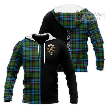 Newlands Tartan Knitted Hoodie with Family Crest and Half Of Me Style