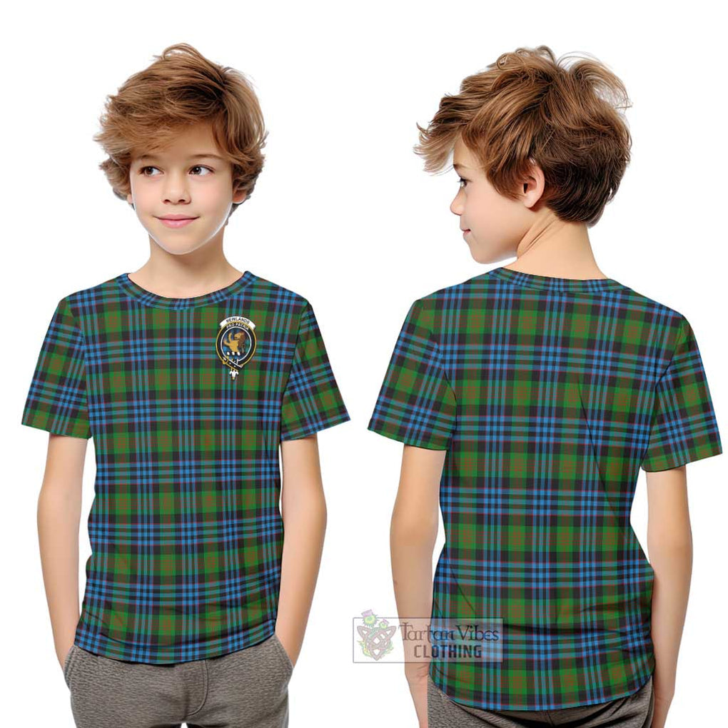 Newlands Tartan Kid T-Shirt with Family Crest Youth XL Size14 - Tartanvibesclothing Shop