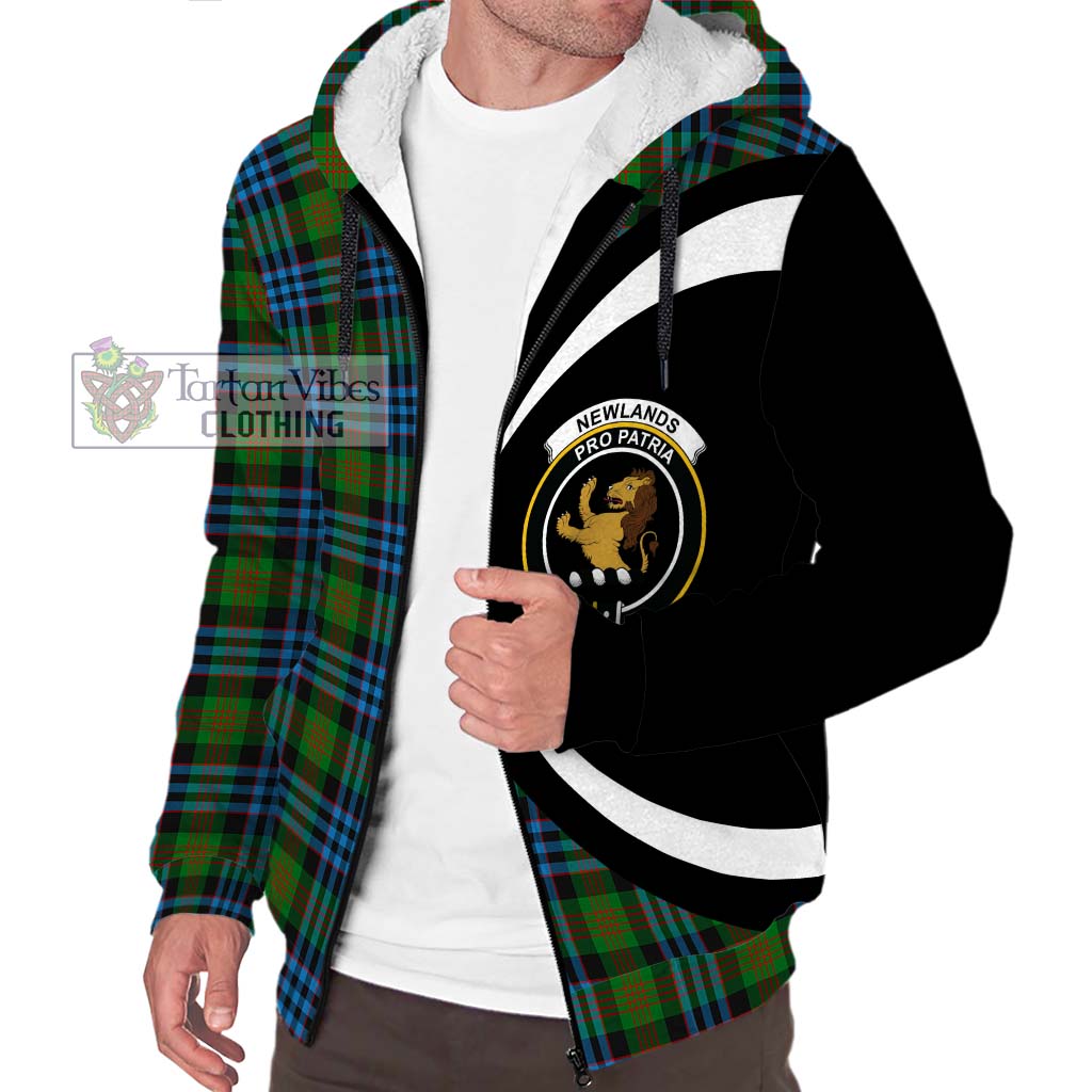 Newlands Tartan Sherpa Hoodie with Family Crest Circle Style Unisex S - Tartan Vibes Clothing