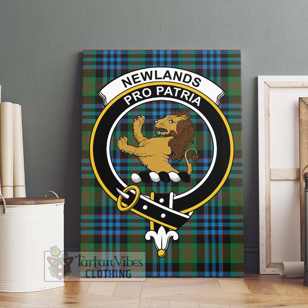 Newlands Tartan Canvas Print Wall Art with Family Crest Without Frame - Tartan Vibes Clothing