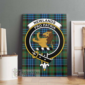 Newlands Tartan Canvas Print Wall Art with Family Crest